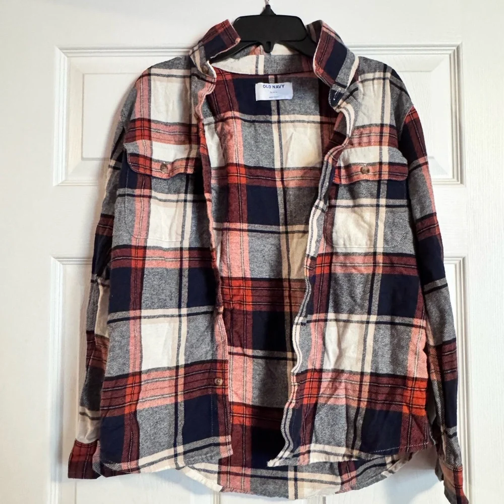 Boys 14-16 Old Navy Multicolor Plaid Shirt - Picture 1 of 3